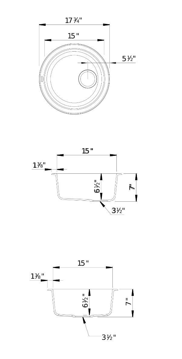 Blanco 511632 Rondo 17-3/4" Dual Mount Single Basin Composite - Anthracite