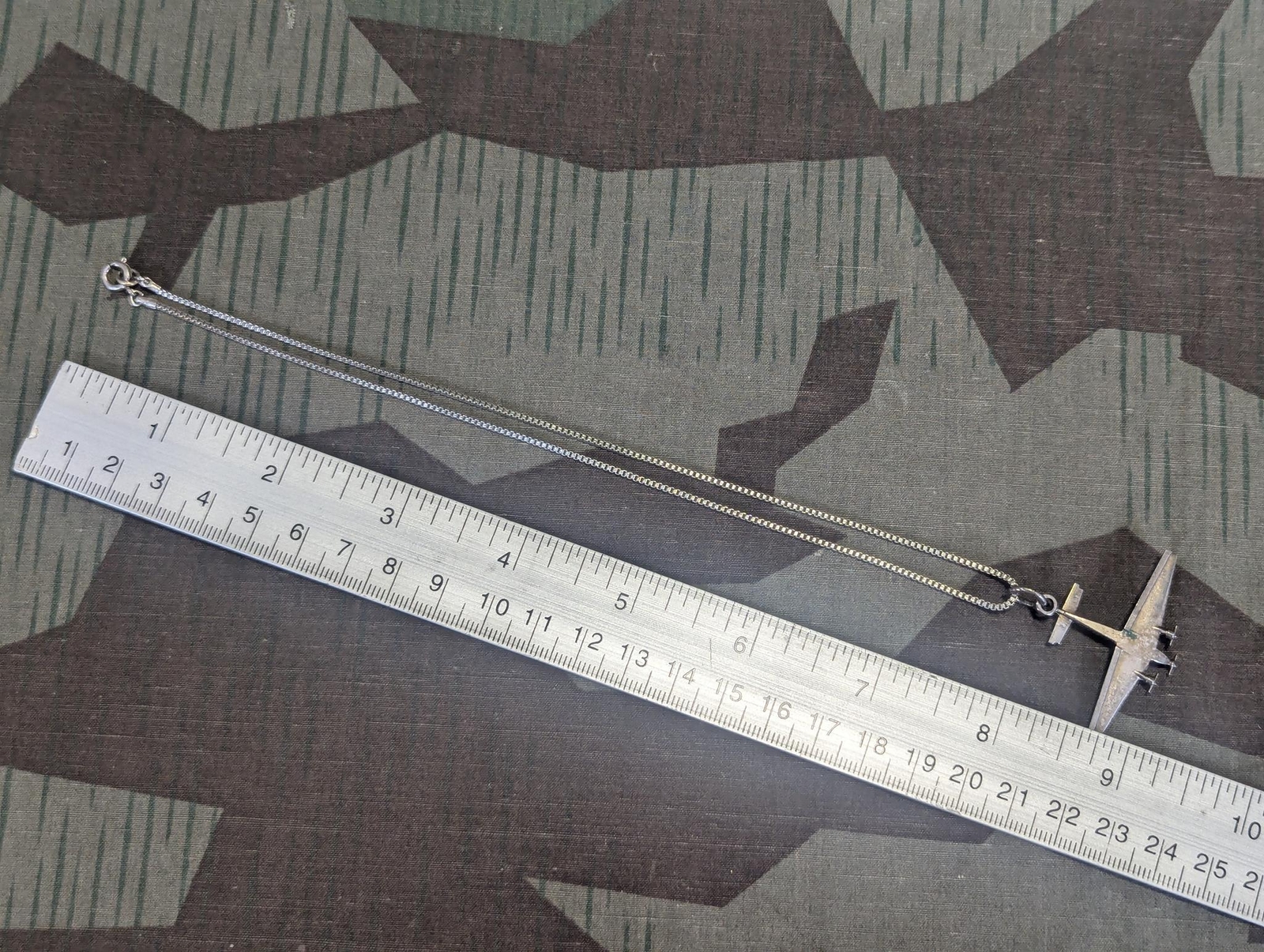 WWII German Junkers JU52 Airplane Necklace Sweetheart Plane Silver? 1940s Vtg