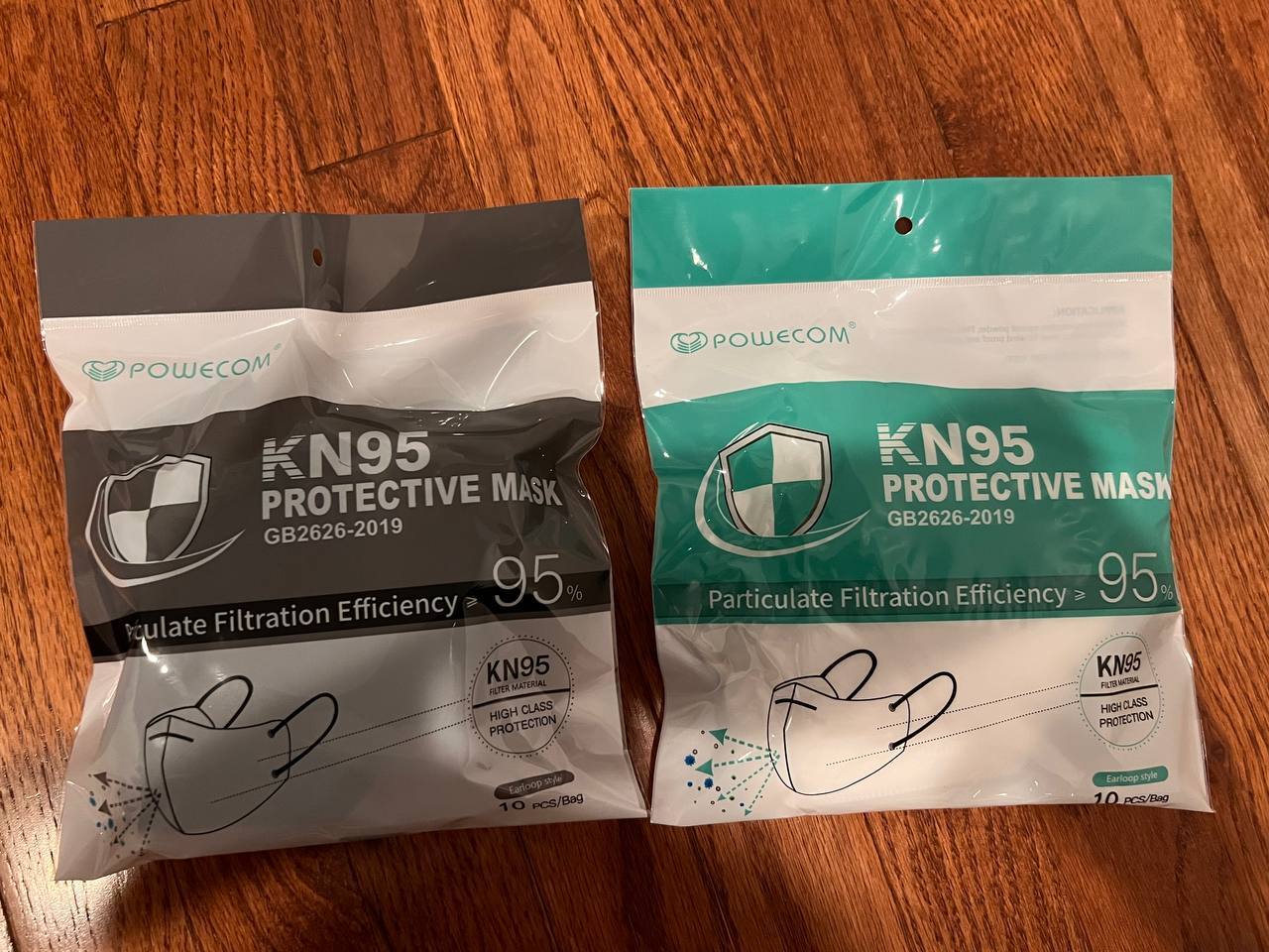 Powecom KN95 Protective Face Mask Respirator KN 95 GB2626-2019 ✅ White | Black
