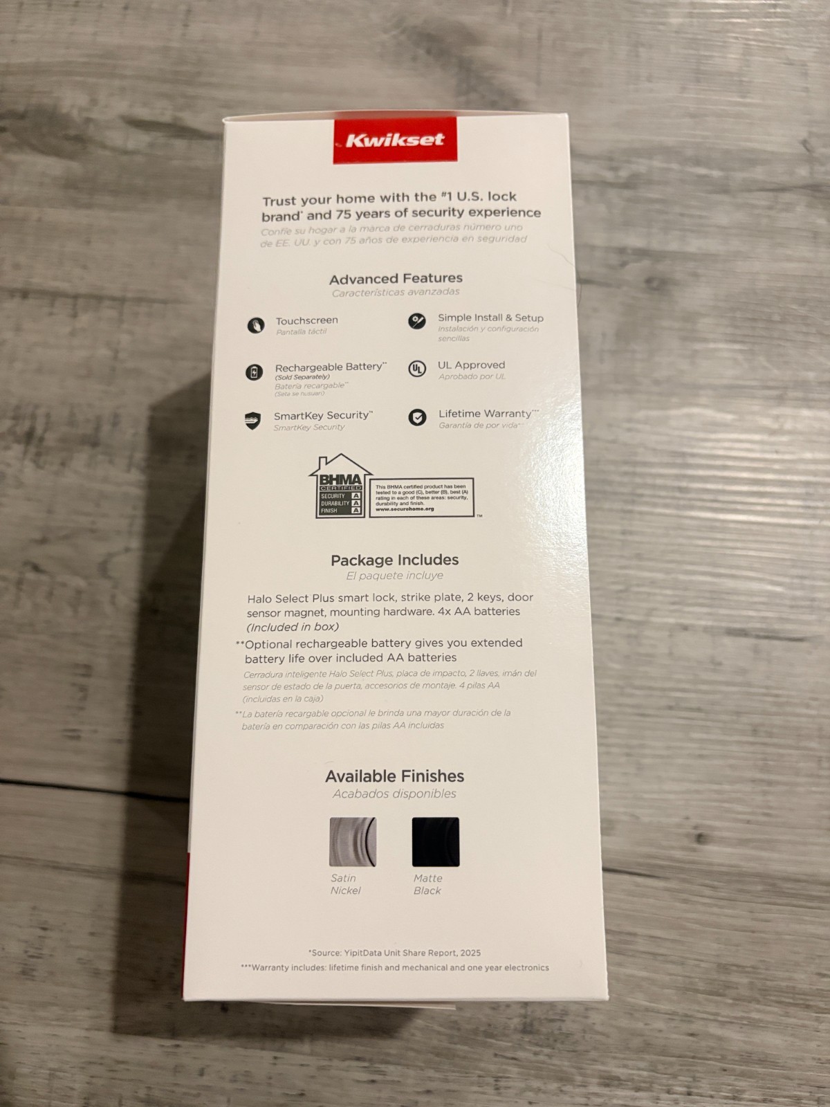 Kwikset Halo Select Plus Wi-Fi Matter Smart Lock Apple Home Keys - Matte Black