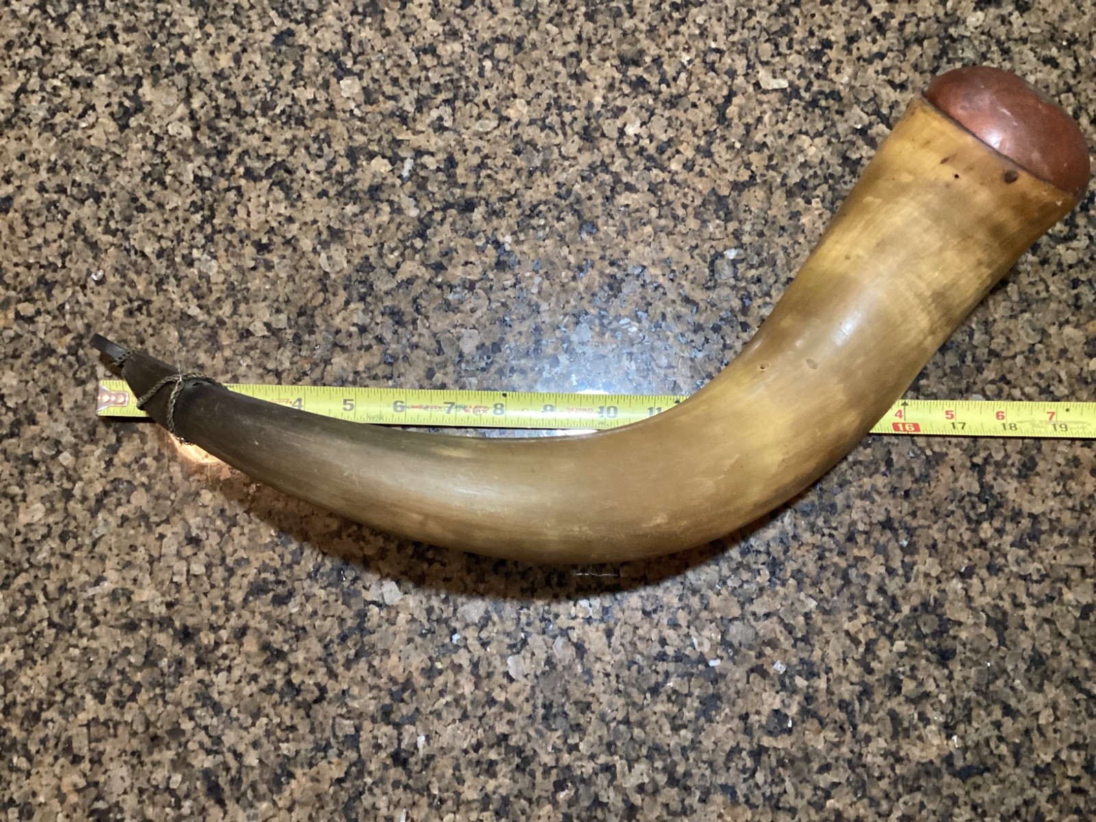 Large 18” Antique Powder Horn Engraved 1st New Jersey 1861