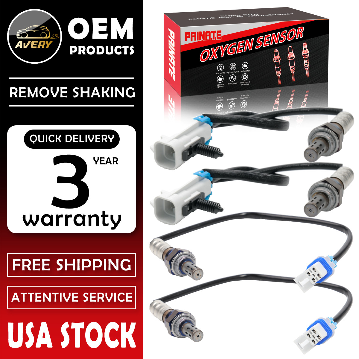 ✅ OEM Upstream + Downstream 4 Oxygen O2 Sensors For Chevy Tahoe GMC Sierra Yukon