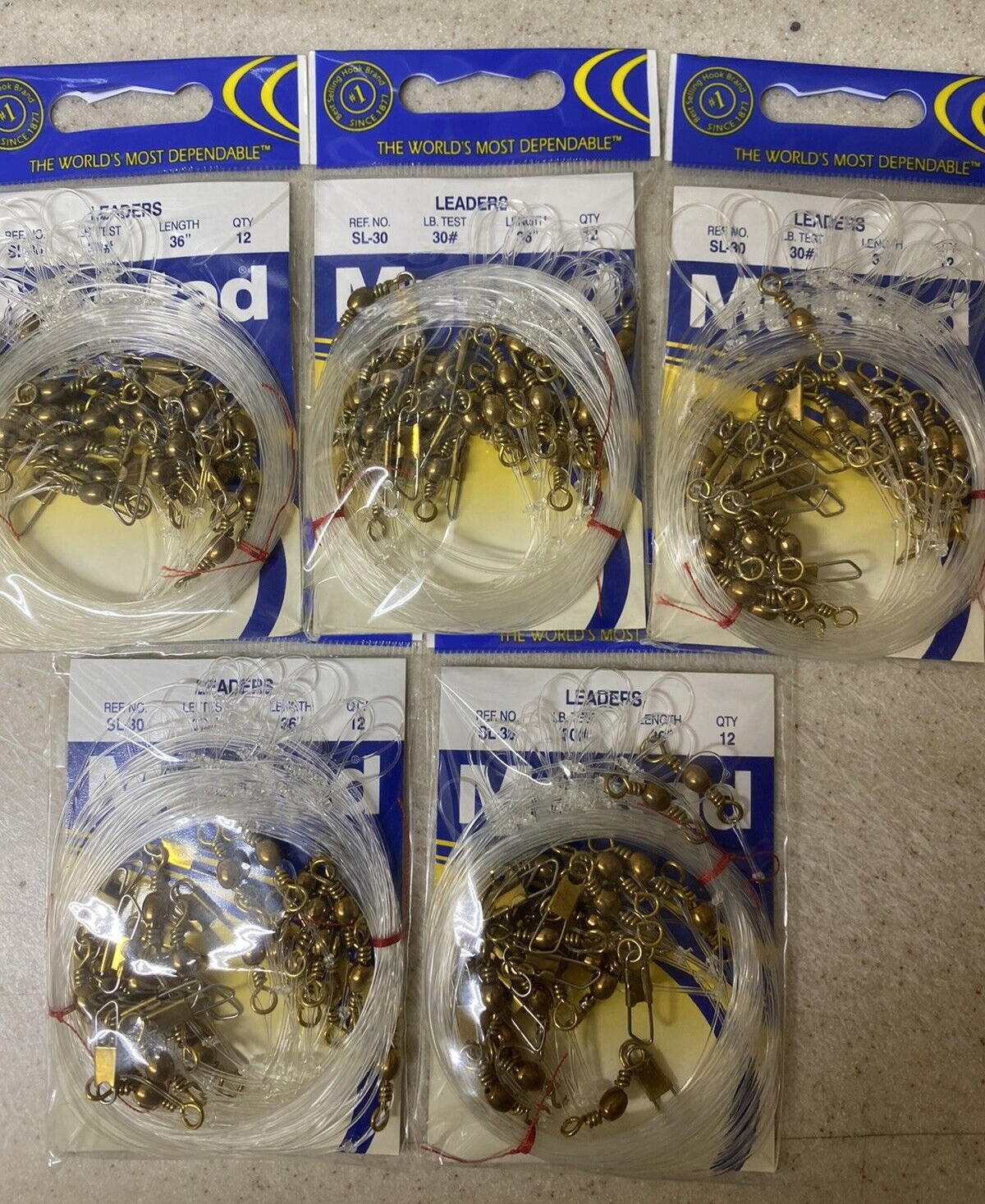60 Mustad Double Drop Bottom Rigs 30b Leaders Snaps And Swivels Need Hooks