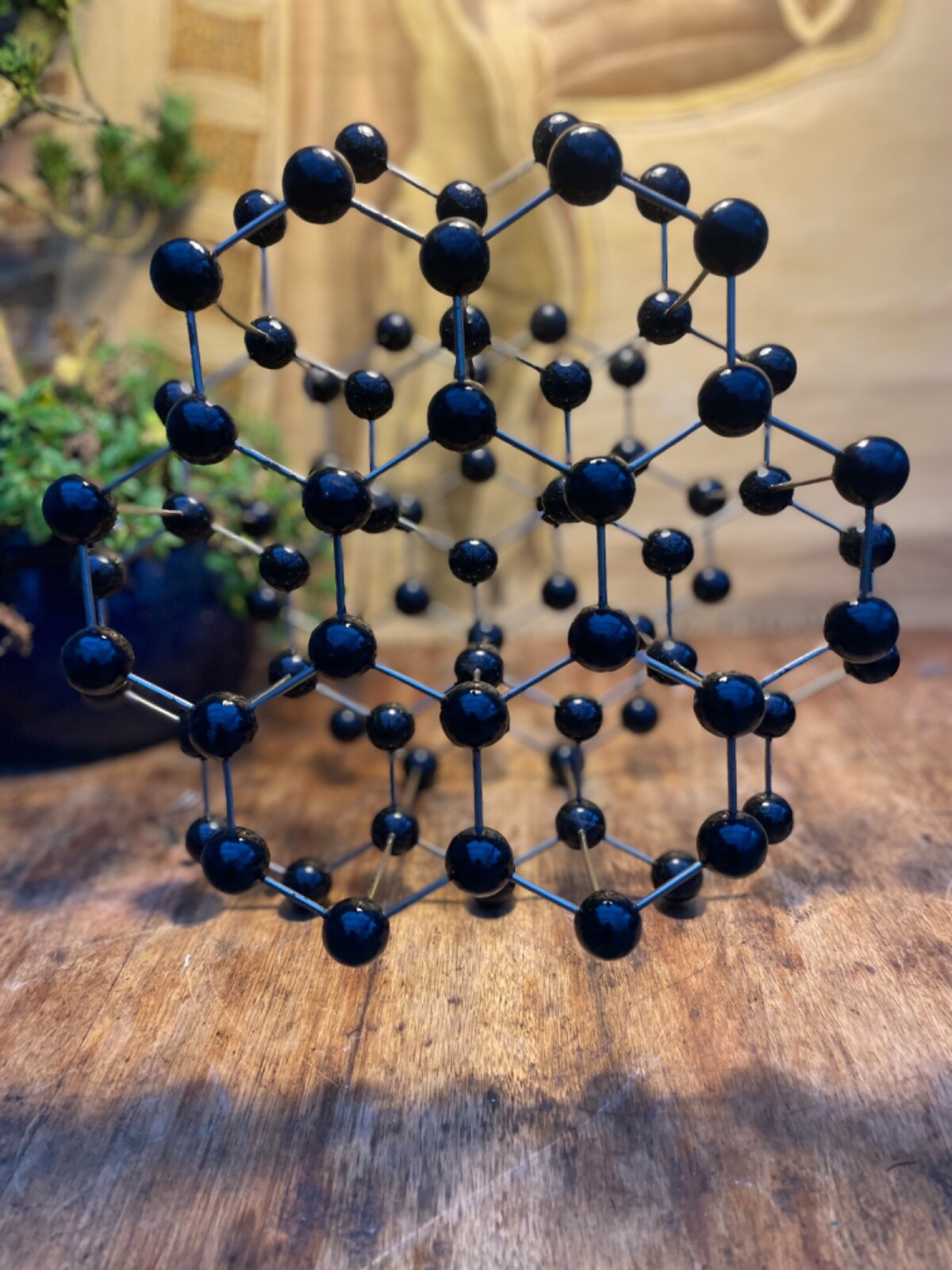 Vintage GRAPHITE educational atomic molecular model chemistry crystal structure