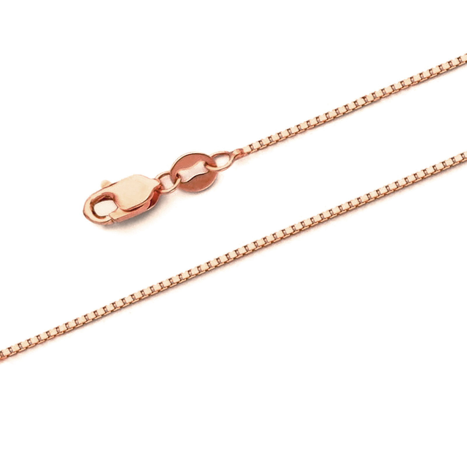 14k REAL Yellow Gold Solid Box Link Chain Necklace with Lobster Claw Clasp Gift