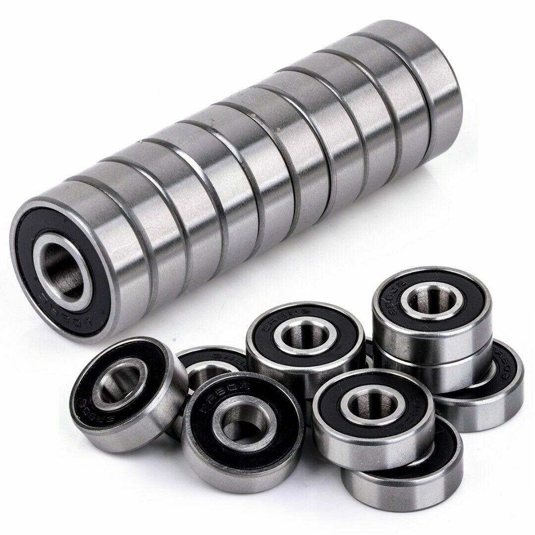 608-2RS Ball Bearing 8x22x7 Two Rubber Sealed Chrome Skateboard 608RS (20pcs)