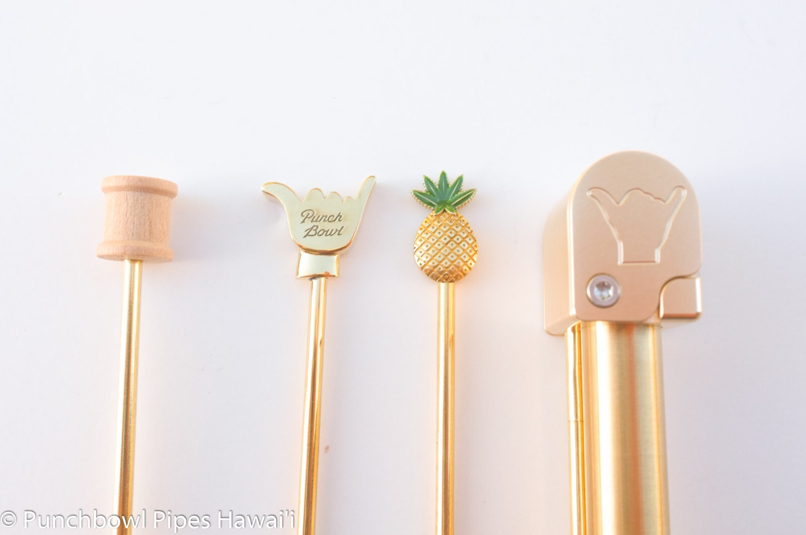 Super Shaka Pipe Unique Brass All-in-One w Long Stash Tube Poker Indestructible