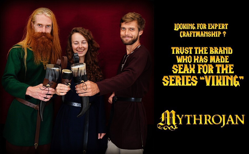 Viking Drinking Buffalo Horn Ale Beer Wine Mead Medieval Reenactment Horn