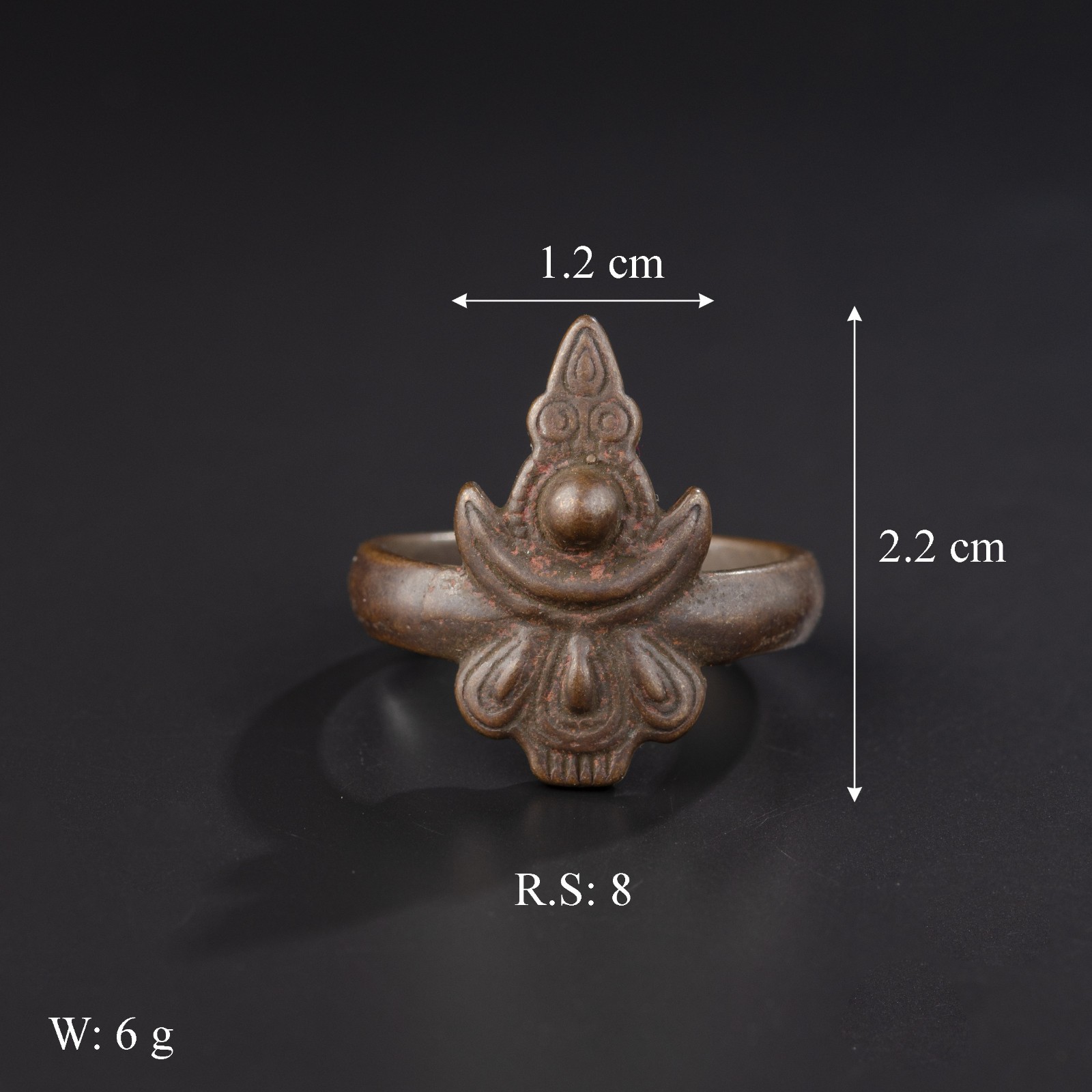 Tibetan Bronze Amulet Ring – Size 8