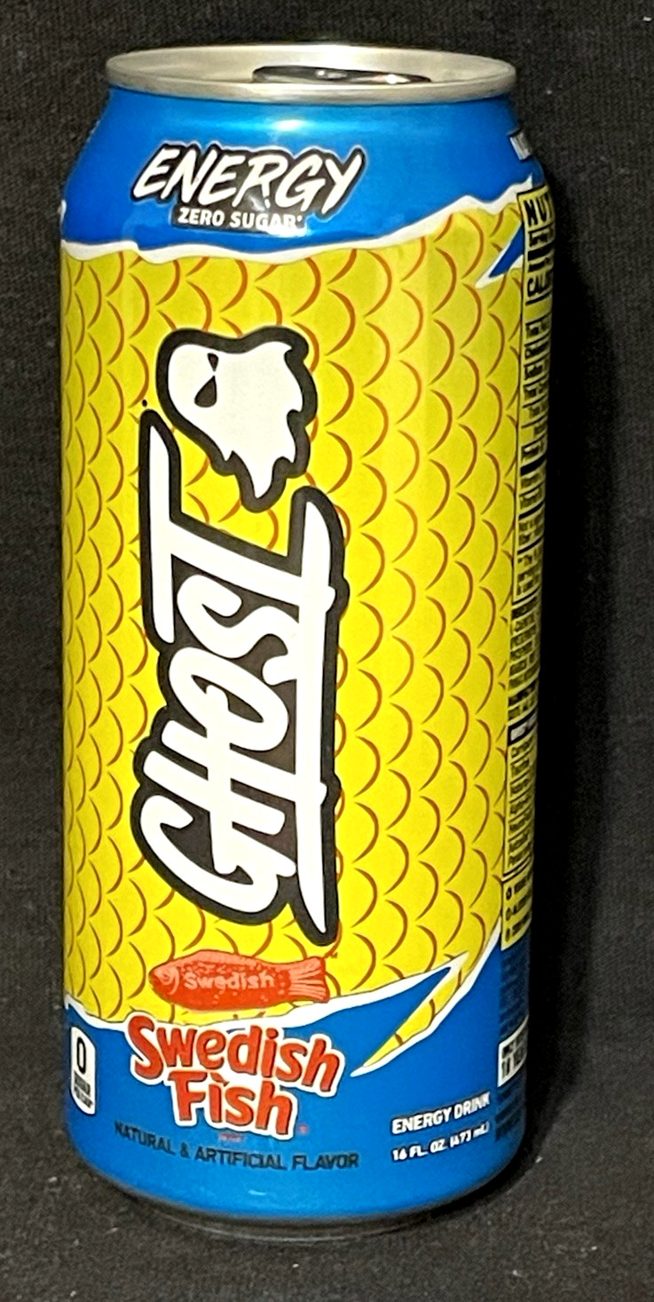 Ghost Swedish Fish Energy Drink Zero Sugar 2 Cans 16 oz Discounted Candy Flavor