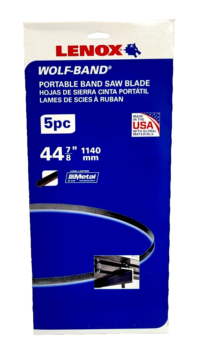 44-7/8" x 1/2 x 24 TPI Band Saw Blade Lenox Wolf-band 8010938PW245 Pack of 5