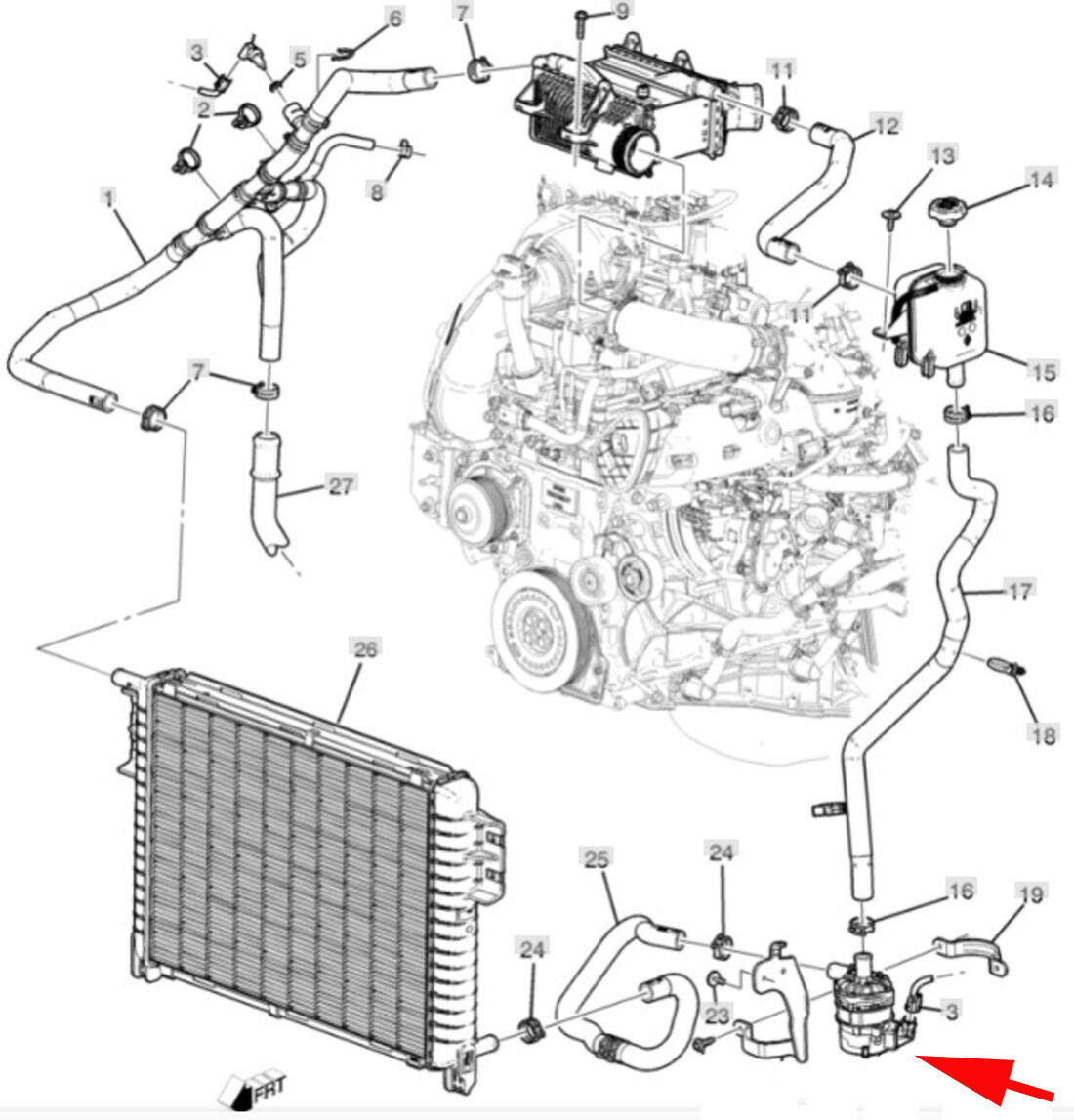 Intercooler Coolant Pump OEM 3.0L Cadillac Escalade Silverado Sierra Tahoe Yukon