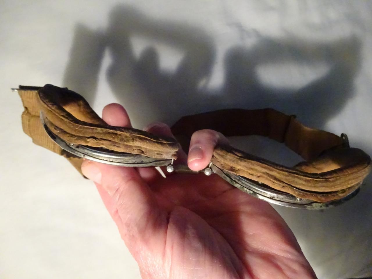 ANTIQUE C1928 "AVIATOR PILOT GOGGLES" Luxor No.7/Tin E.B. MEYROWITZ