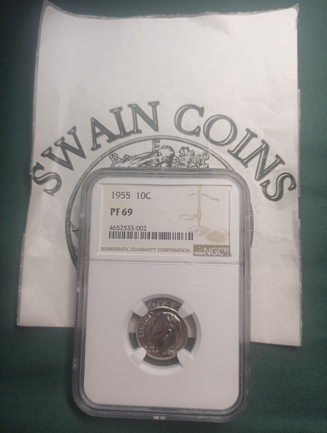1955 10C Roosevelt Dime NGC PF 69 CAMEO E100