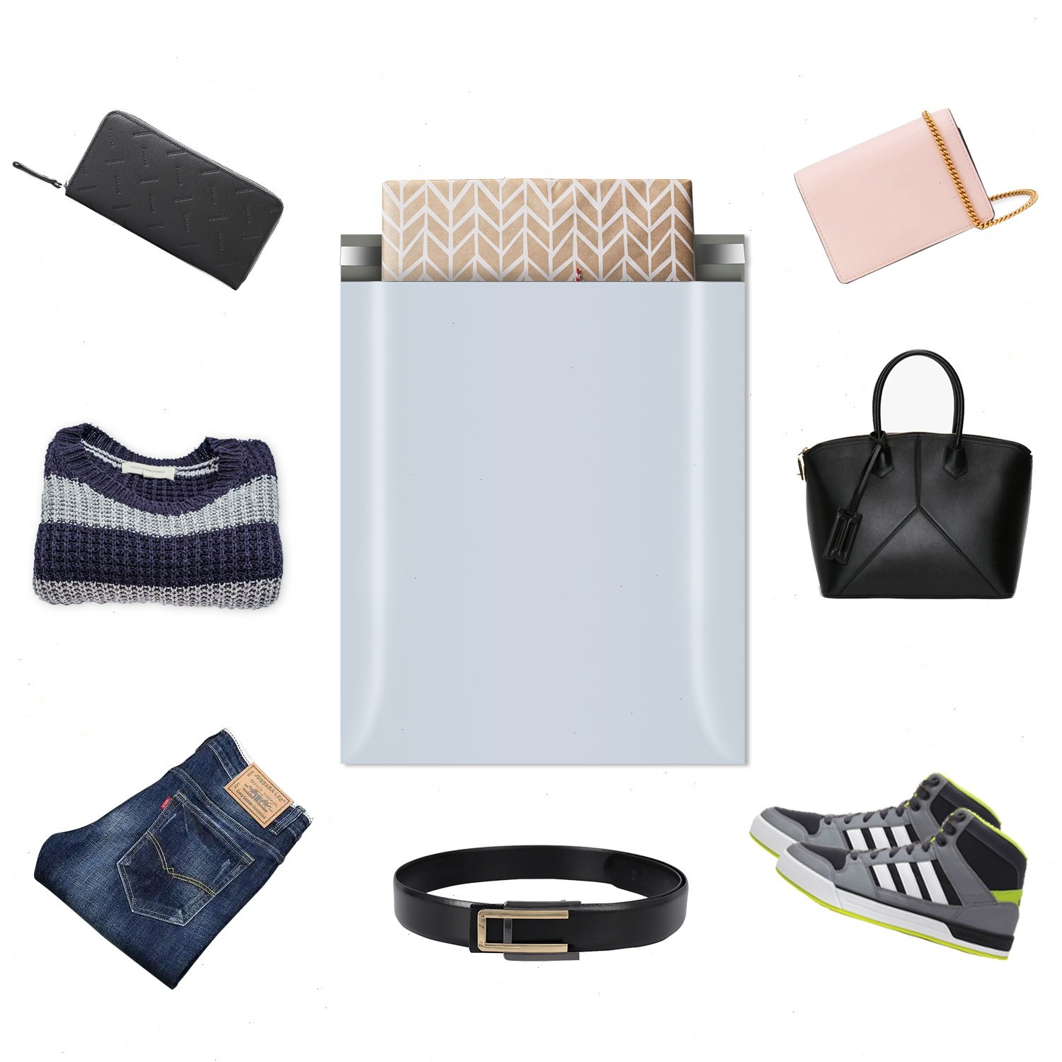 Poly Mailers Shipping Bags - 6x9 7.5x10.5 9x12 10x13 12x15.5 14x17 19x24 24x24