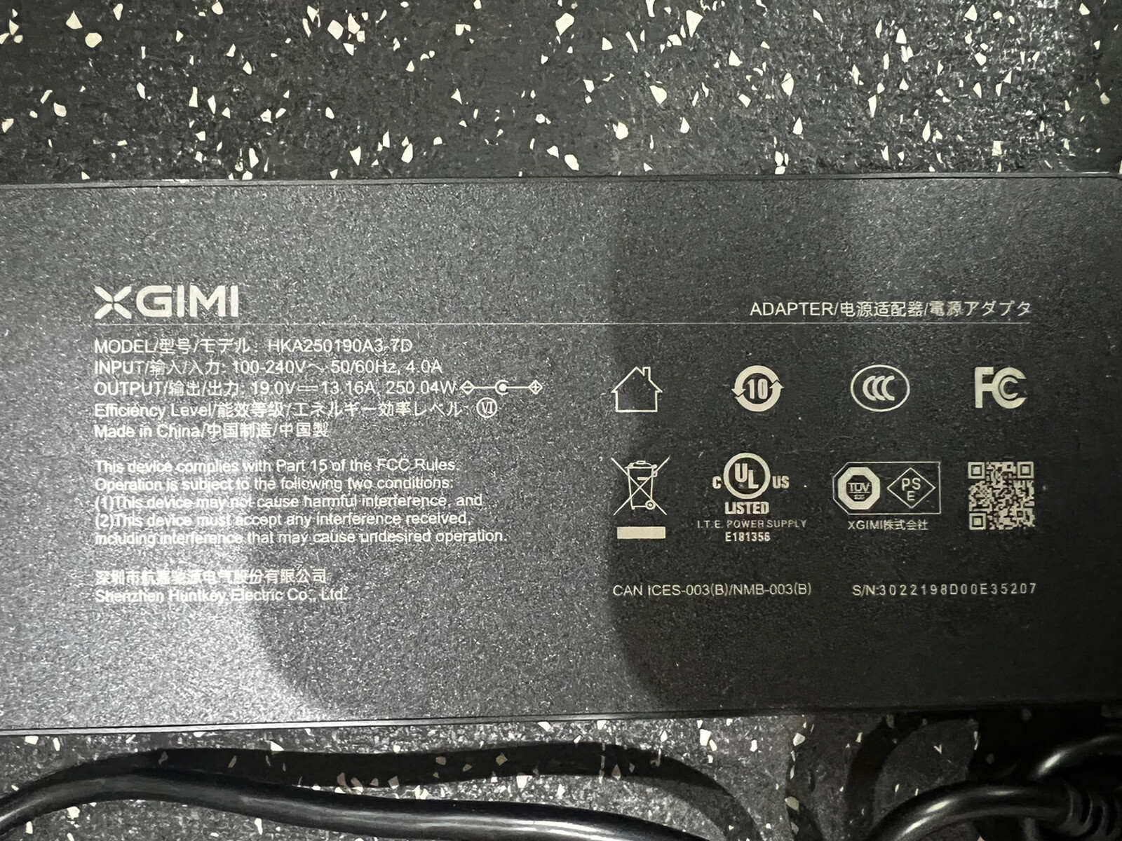 XGIMI Original 19.0V 13.16A Adapter & Cord for Horizon Pro Series 4K Projector