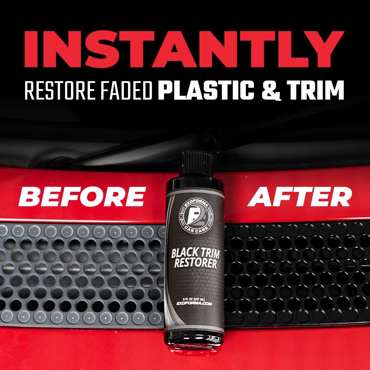 ExoForma Black Trim Restorer - Restores Factory Black to Plastic Trim - Protects
