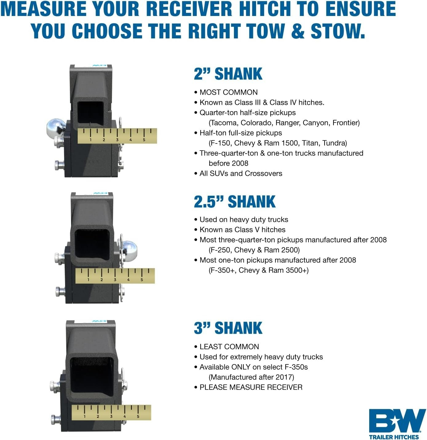 B&W Trailer Hitches Tow & Stow Adjustable Hitch Ball Mount - TS20037B