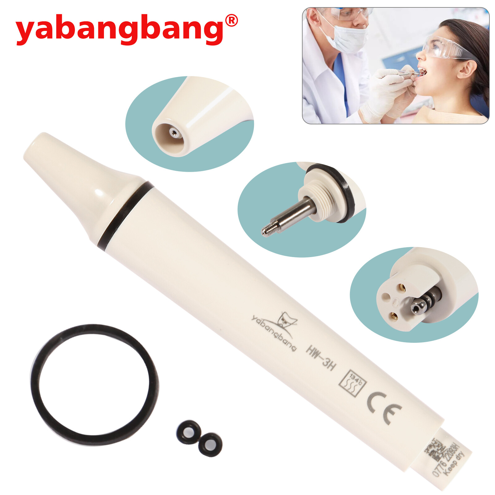 Dental Ultrasonic Piezo Scaler Handpiece fit For EMS WOODPECKER type Tips 135℃