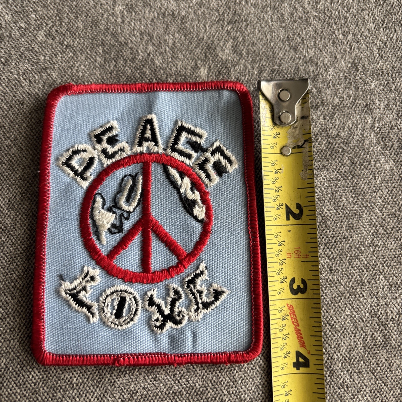 Peace Love patch Anti Vietnam War Counterculture Hippie Vintage