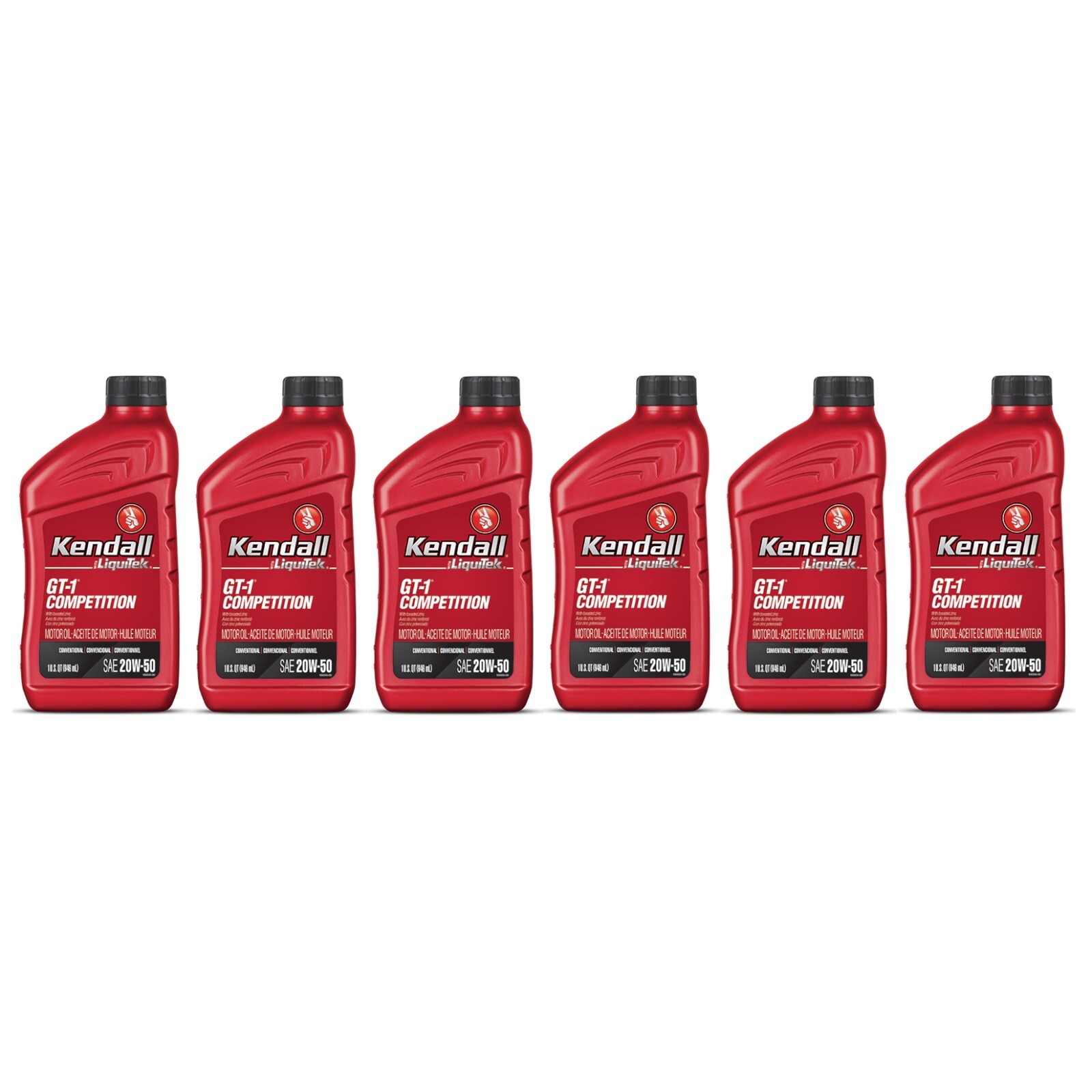 Kendall Titanium 20W50 GT-1 Competition Motor Oil (6-pack) 1 Quart Bottles