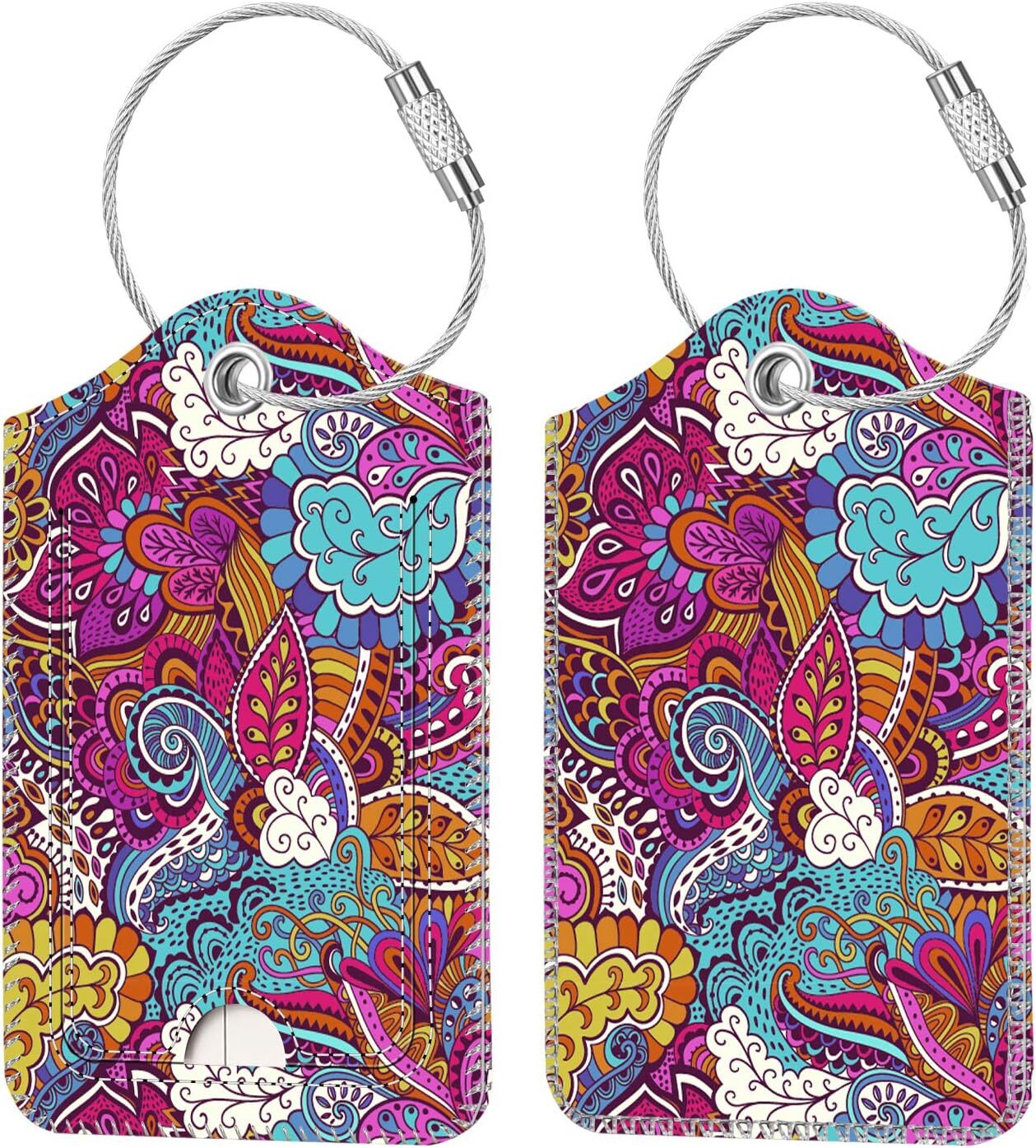 [2 Pack] Luggage Tags Name ID Labels with Privacy Cover For Travel Bag Suitcase