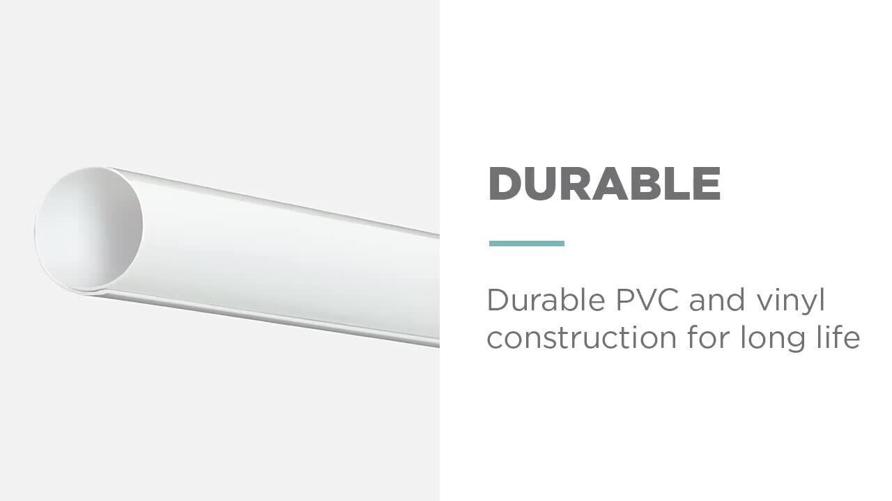 Adjustable 36-60 inch PVC Shower Rod Cover - White