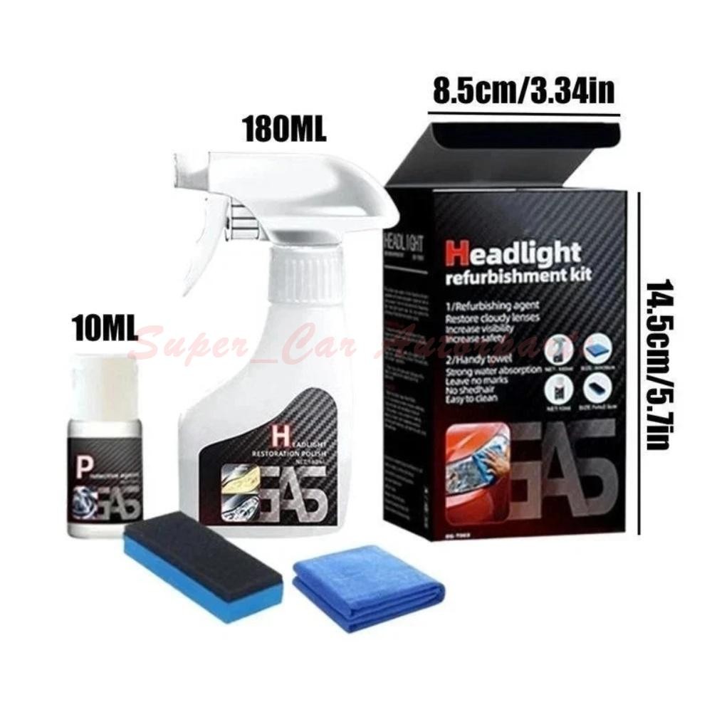 Automotive Headlamp Restoration Fluid Kit 180ml Headlight Polishing Cleaner 2026