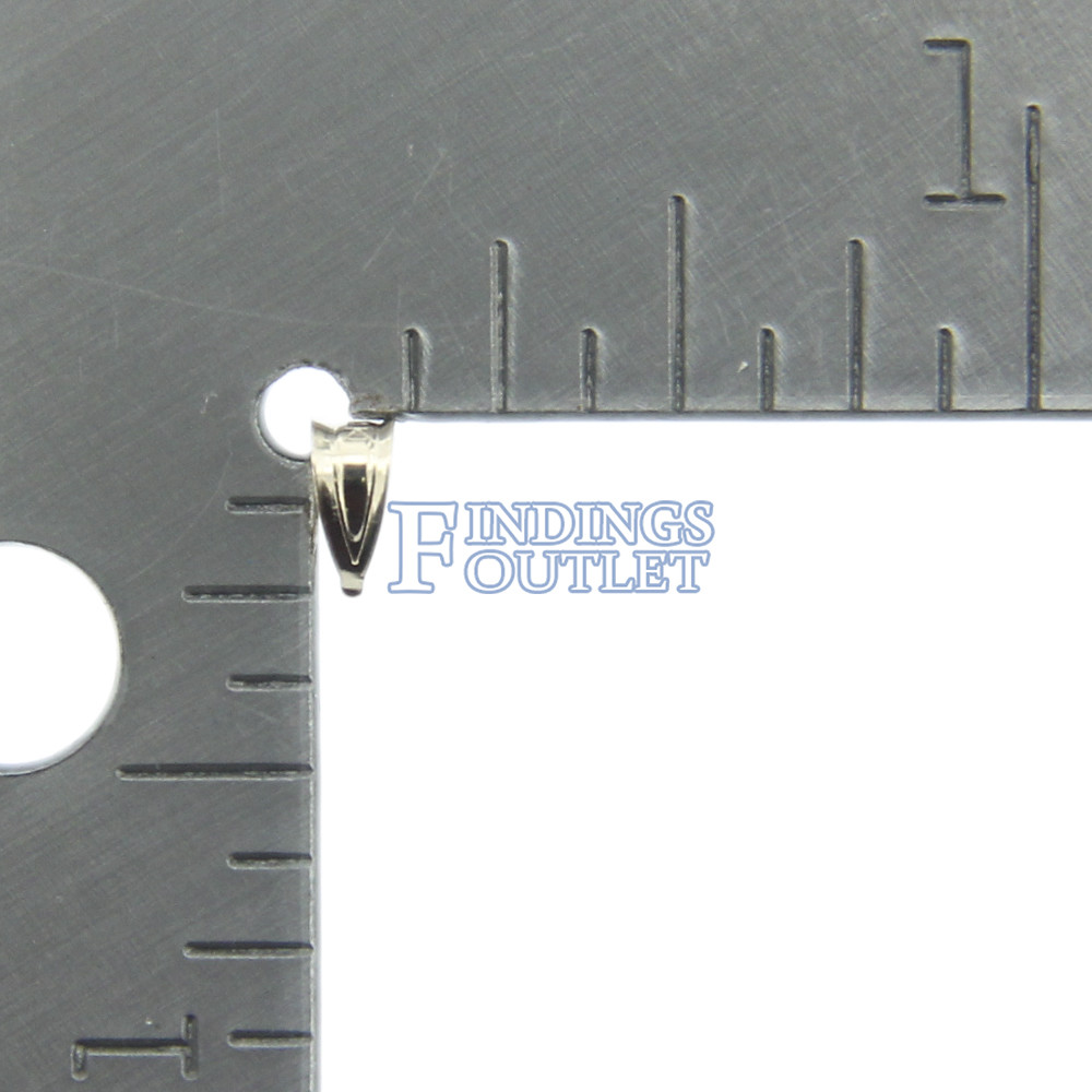 14k White Gold Tapered Pendant Bail Jewelry Findings For Chain Necklace