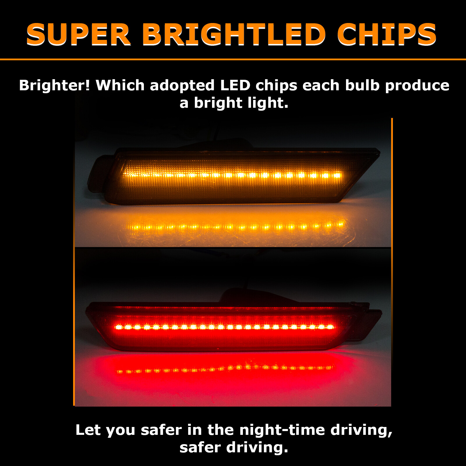 4PCS LED Bumper Side Smoked Marker Light Lamps Set For 2010-2015 Chevy Camaro