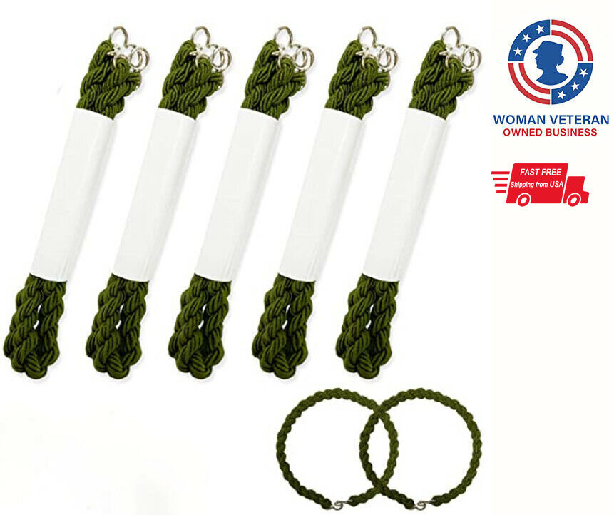 5/10 Pair Green/Black Elastic Boot Bands USMC Military Blousing Straps