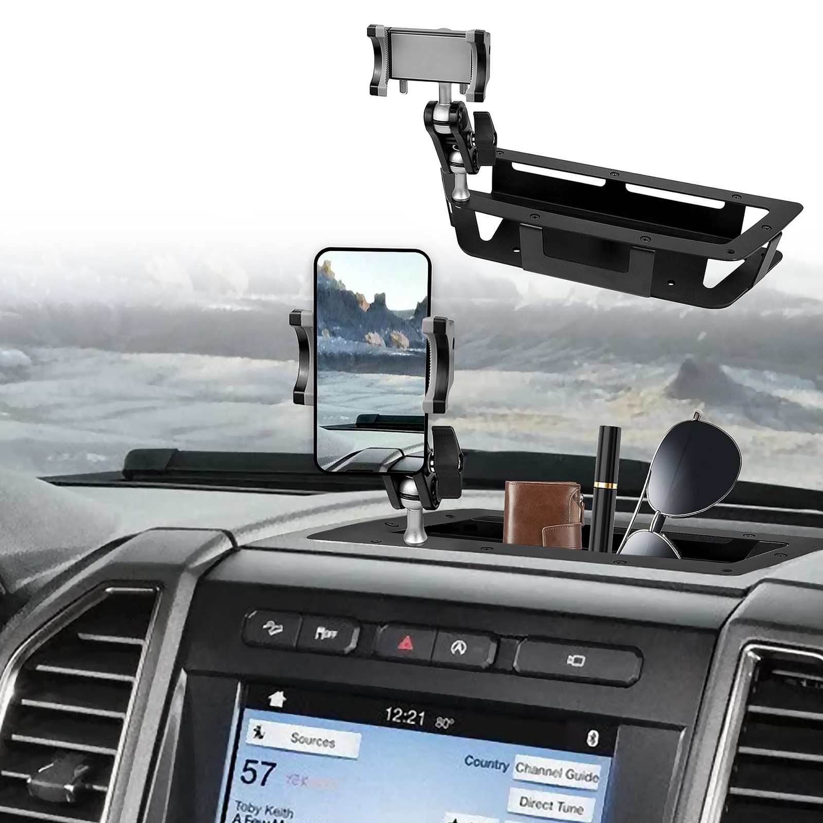 Metal Dash Mount Phone Holder Compatible with 2019-2024 2025 Silverado & 2019...