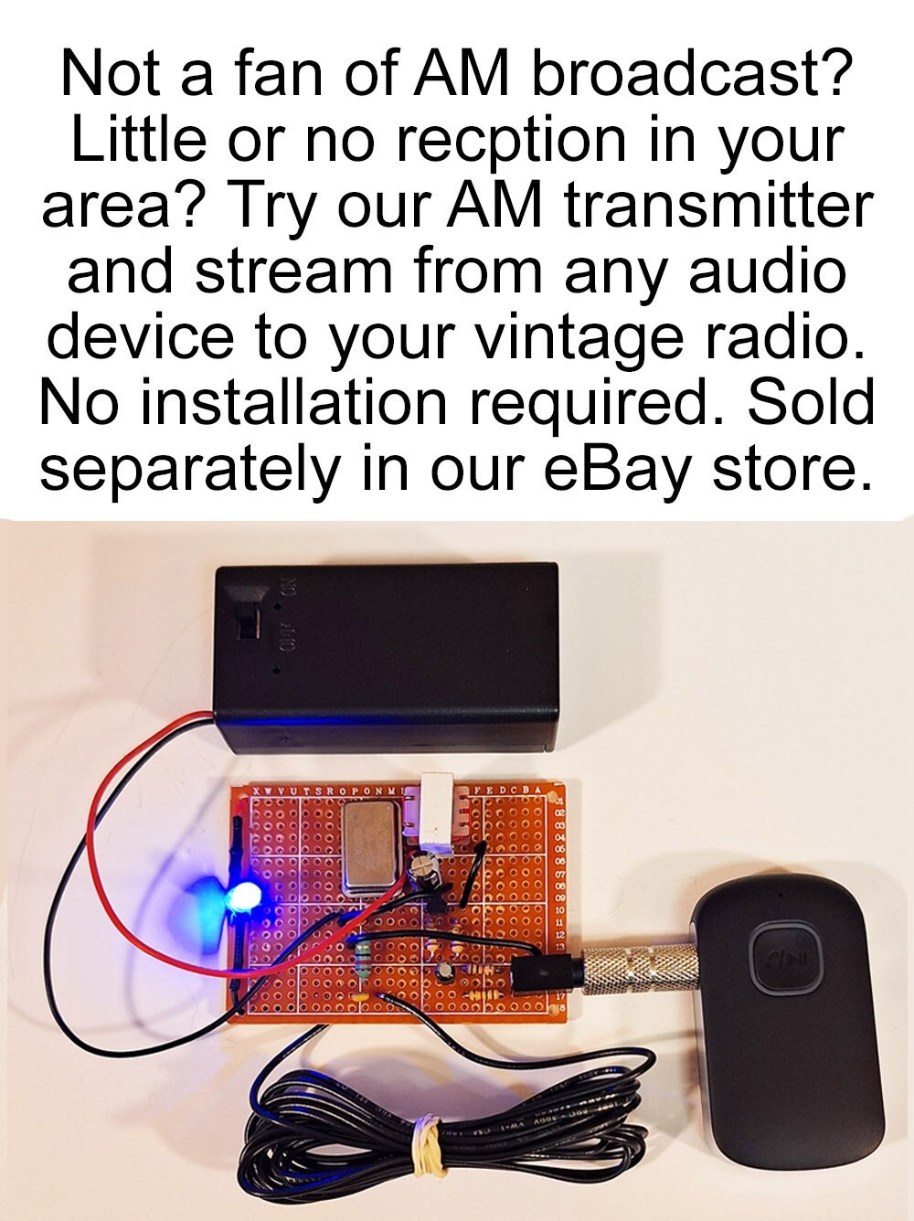 Bluetooth Transmitter - Stream to Your Antique Car or Vintage Tube AM Radio