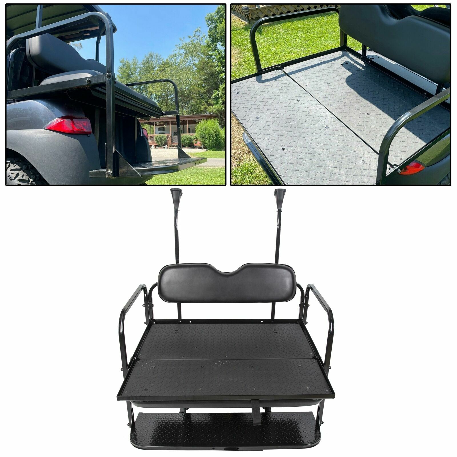 Flip Flop Rear Seat Cushion Kit Folding For 2004-up Club Car Precedent Golf Cart
