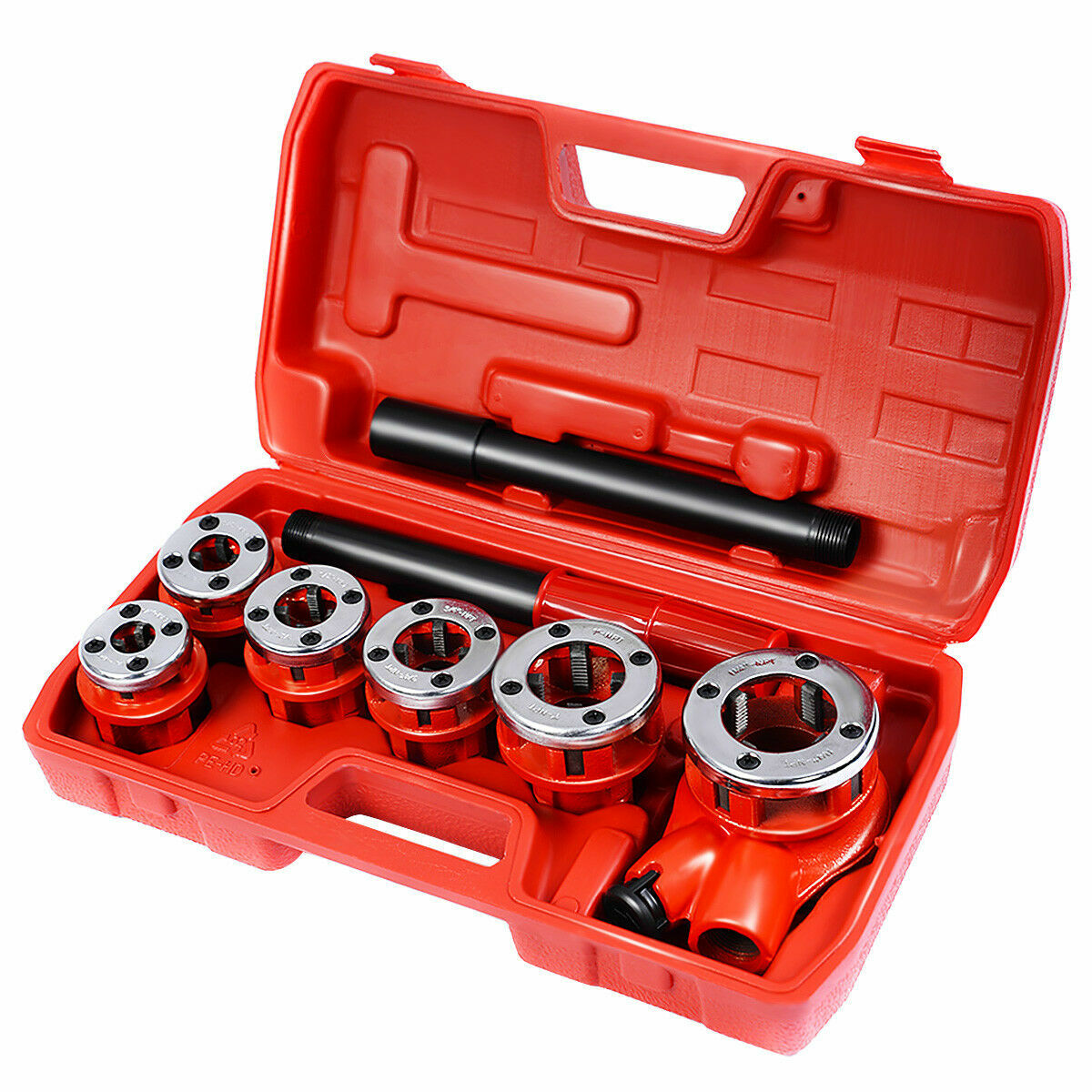 IRONMAX New Ratchet Ratcheting Pipe Threader Kit Set w/ 6 Dies and Storage Case
