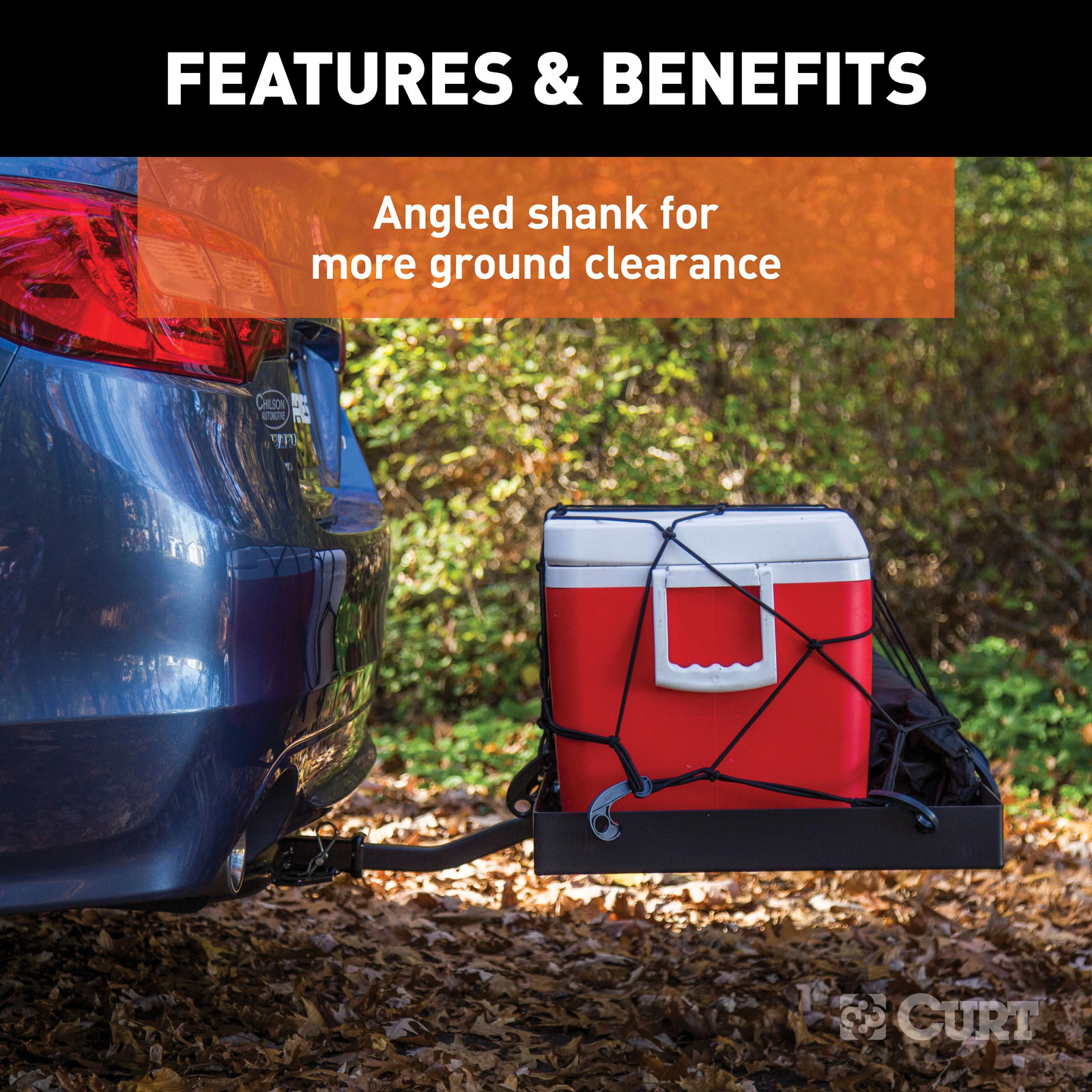 Class 3 Trailer Hitch Receiver w/ Fixed Cargo Carrier Tray 300 lbs CURT 13581