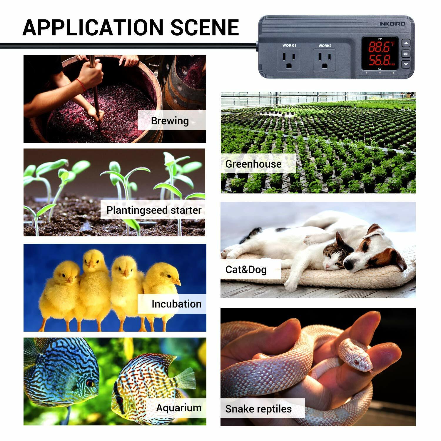 1800W Temperature Controller Humidity Control ITC-608T Seed Germination Brewing