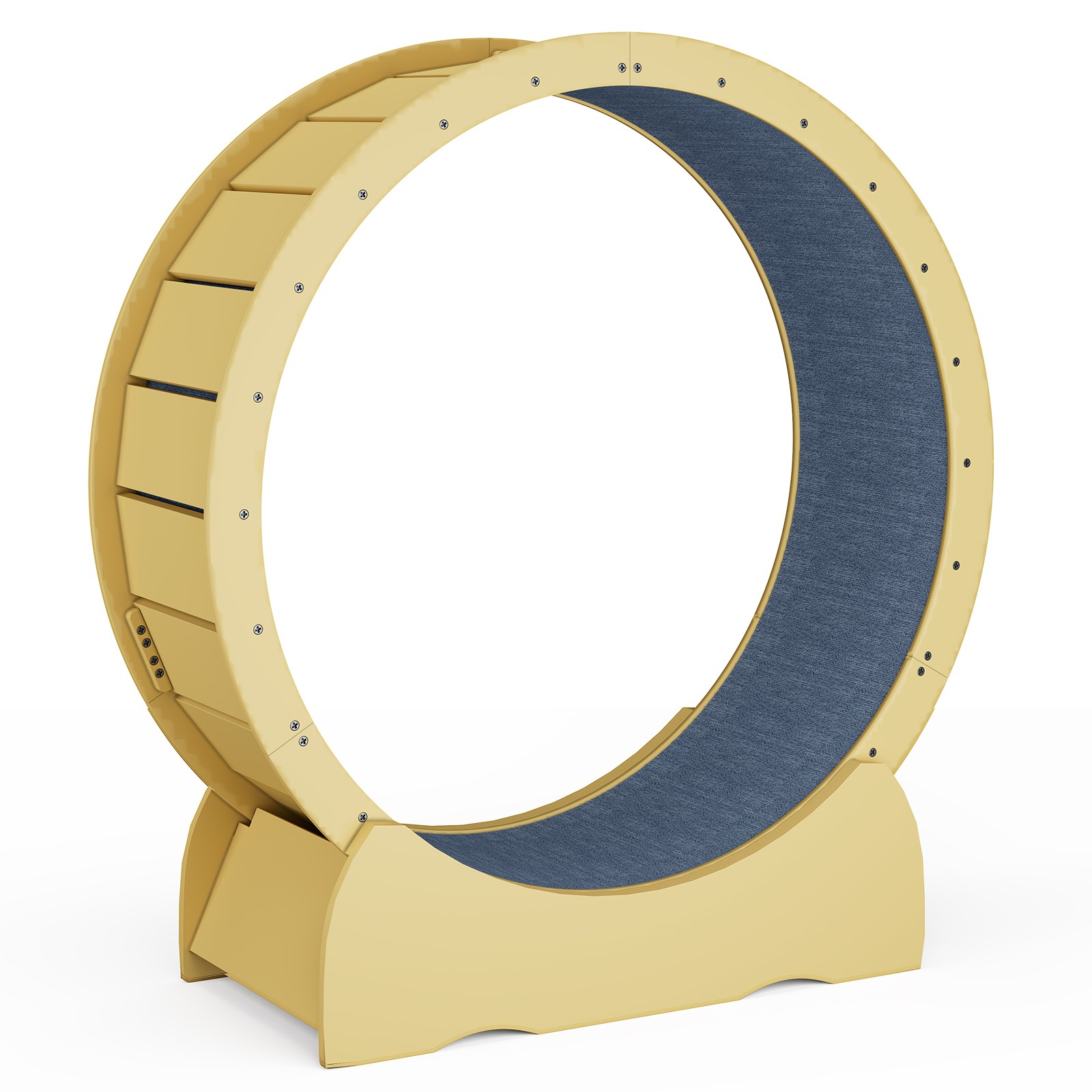 42"Cat Exercise Wheel for Indoor Cats with Detachable Carpeted Runway Solid Wood