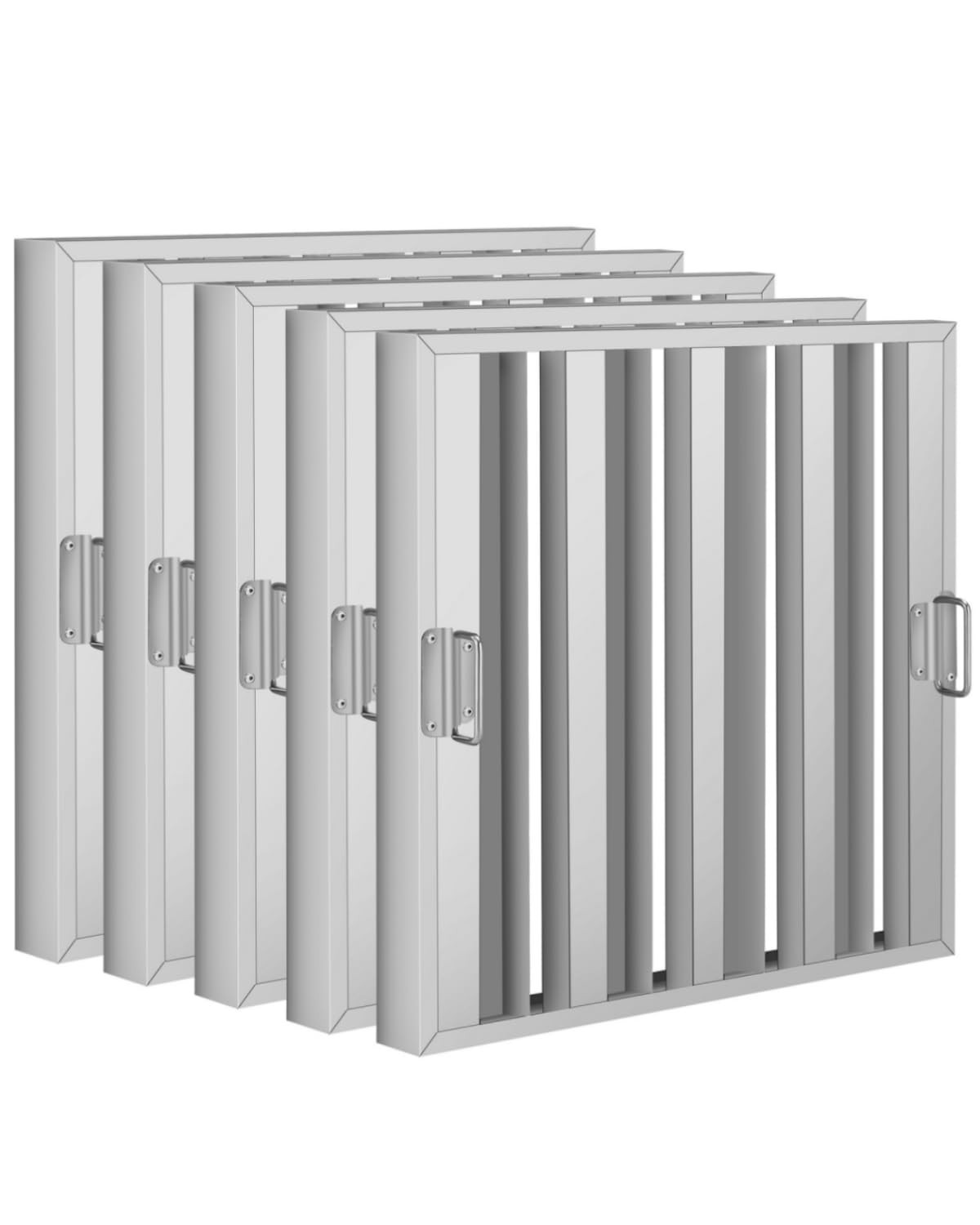 5x Hood Filters 19.5 x 15.5In Commercial Kitchen Range Hood Baffle Grease Filter