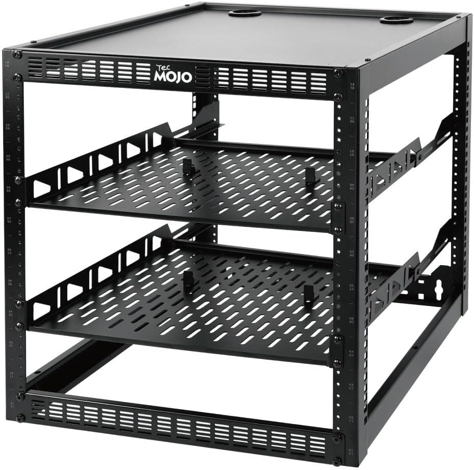 Tecmojo 12U Open Frame Network Rack for IT & AV Gear, AV Rack #2541P Y4X2