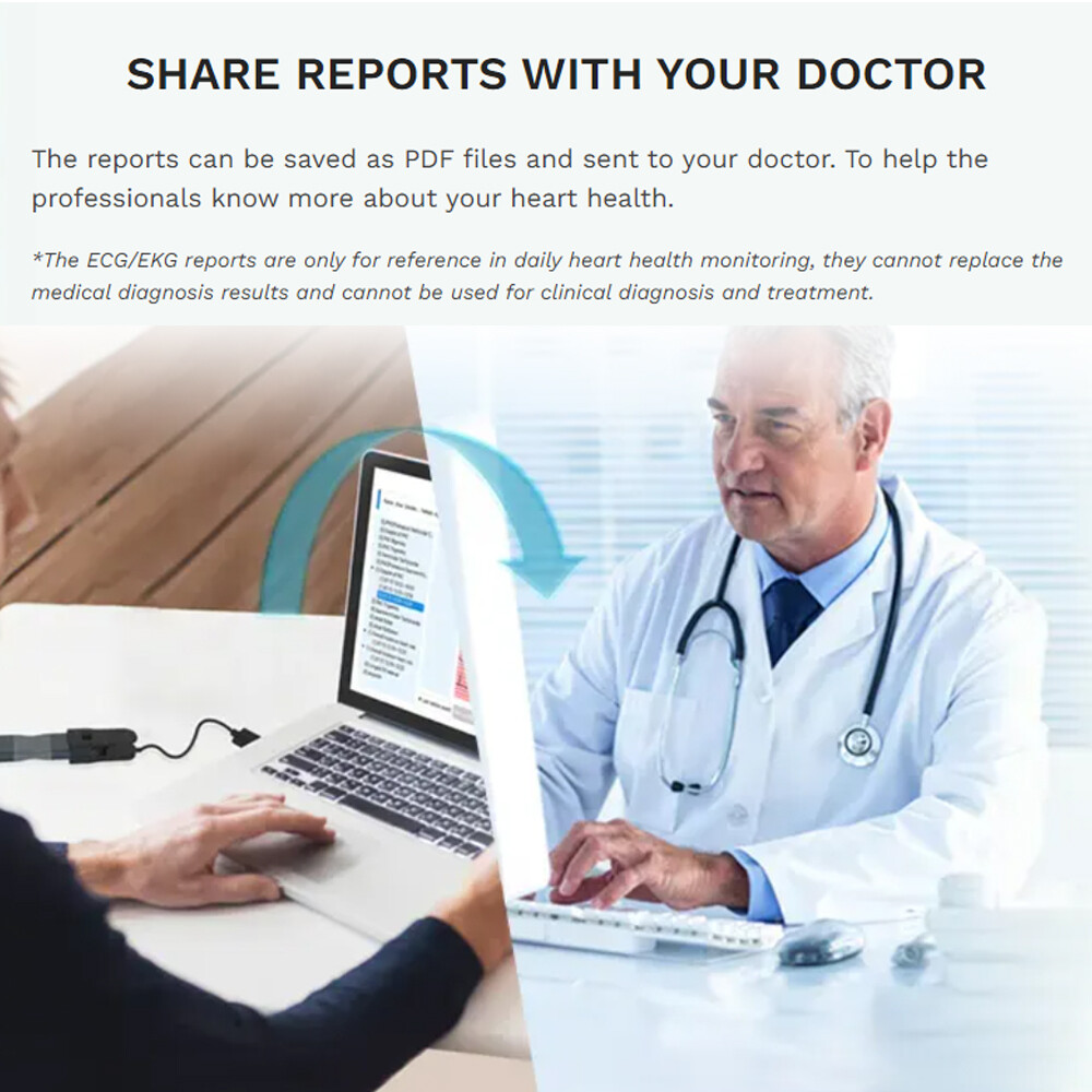 AI Holter Monitor 24 Hrs Chest Strap EKG Monitor with Free AI Analysis PC Report
