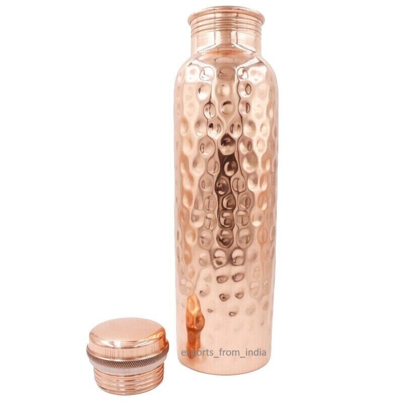Pure Copper Water Bottle 1000ML Hammered Vacuum Flasks Health Benefits 1/3/5 Pcs