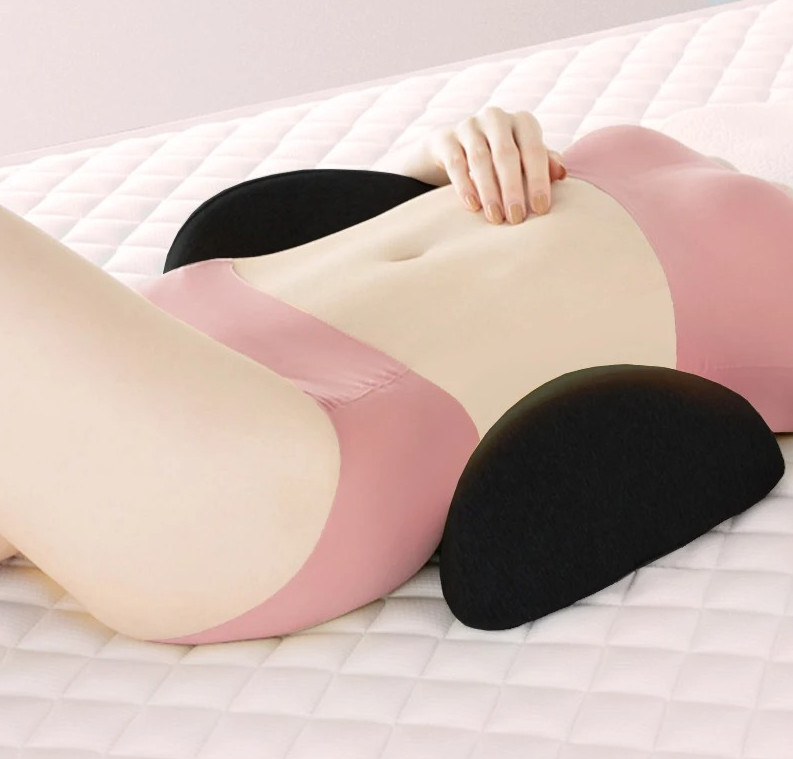 Ergonomic Lumbar Support Cushion Memory Foam Bed Back Support Pillow