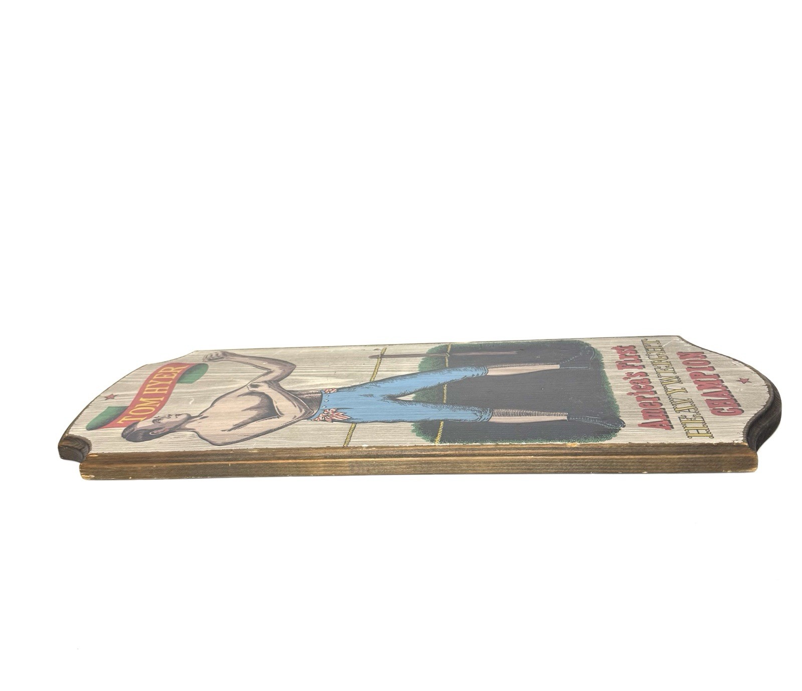 Vintage Boxing Tom Hyer Heavyweight Champion Wood Wall Art Plaque 23x10”