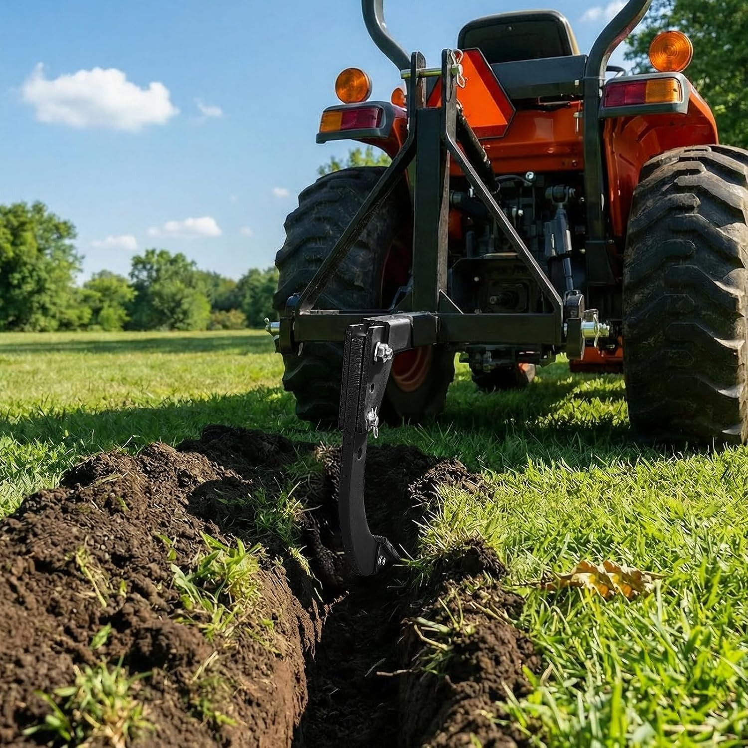 Trencher 3 Point Quick Hitch Plow Adjustable Subsoiler w/2in ATV Hitch Receiver