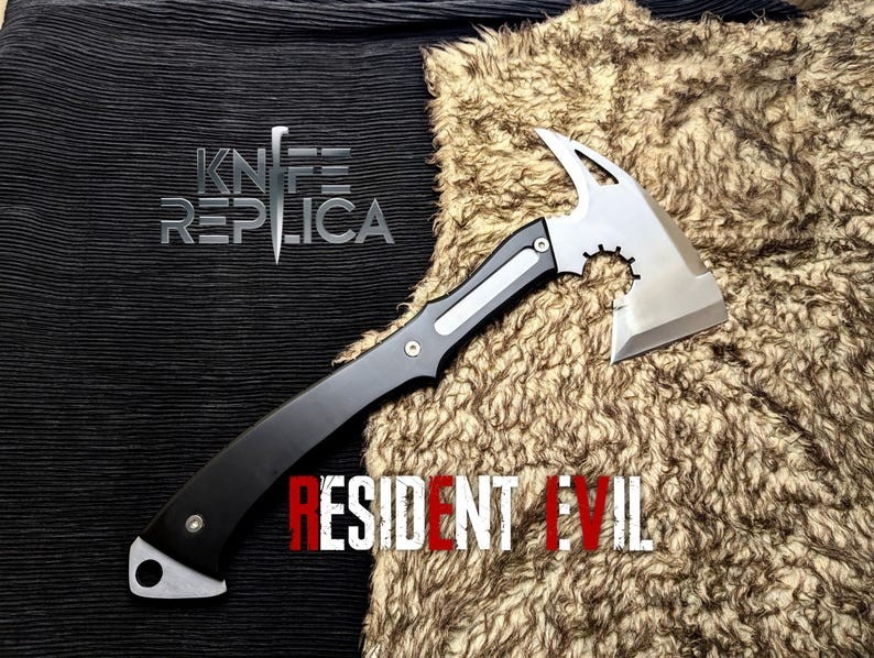 Custom Handmade Carbon Steel Blade Resident Evil Leon Axe | Hunting Axe Camping