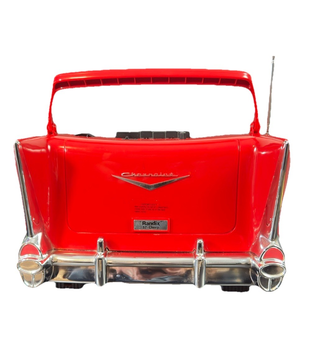 Vintage Randix Red '57 Chevy AM/FM Portable Stereo Cassette Player Radio