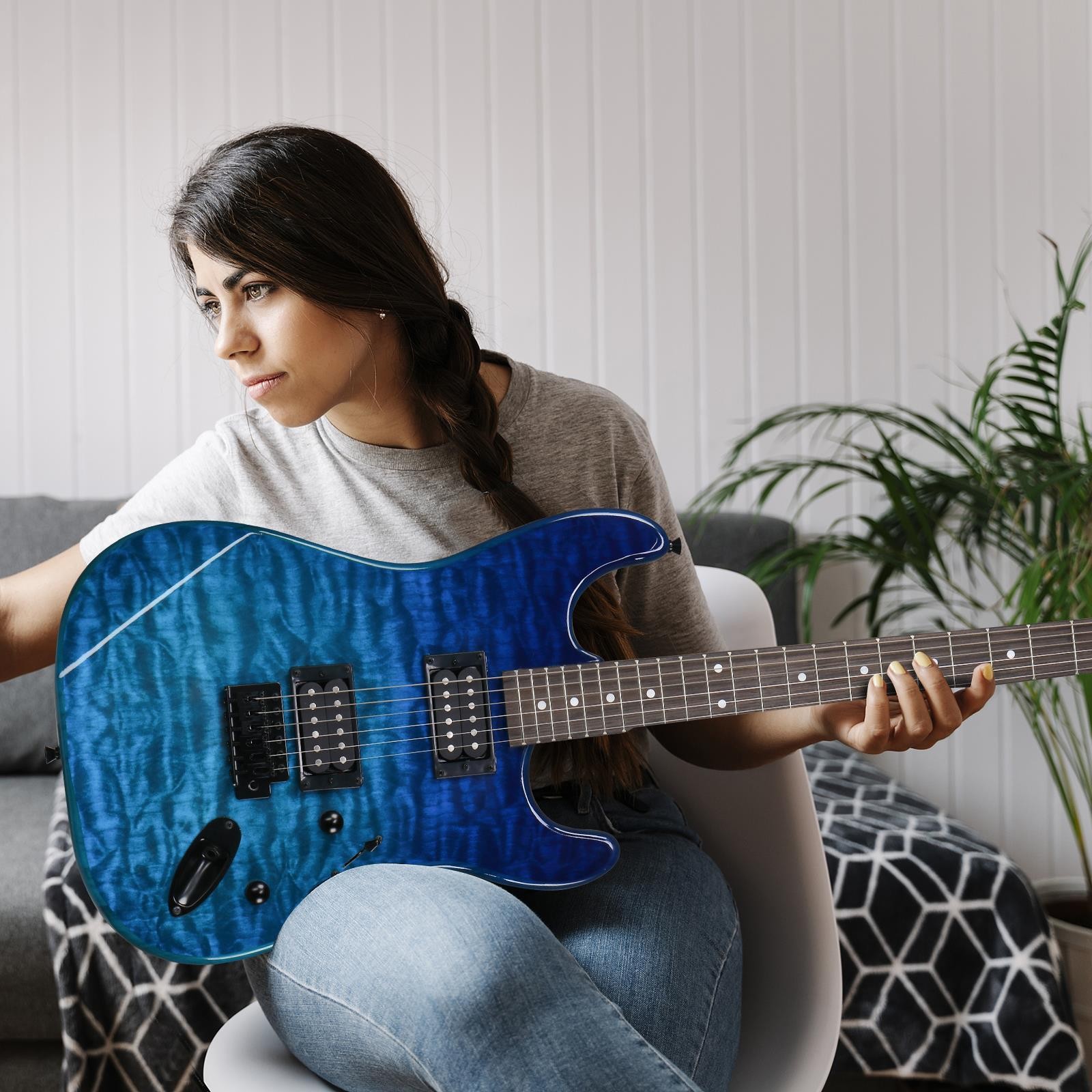 Ktaxon KST 39" Full Size Electric Guitar Basswood With Gig Bag,Strap,Cable,Tool