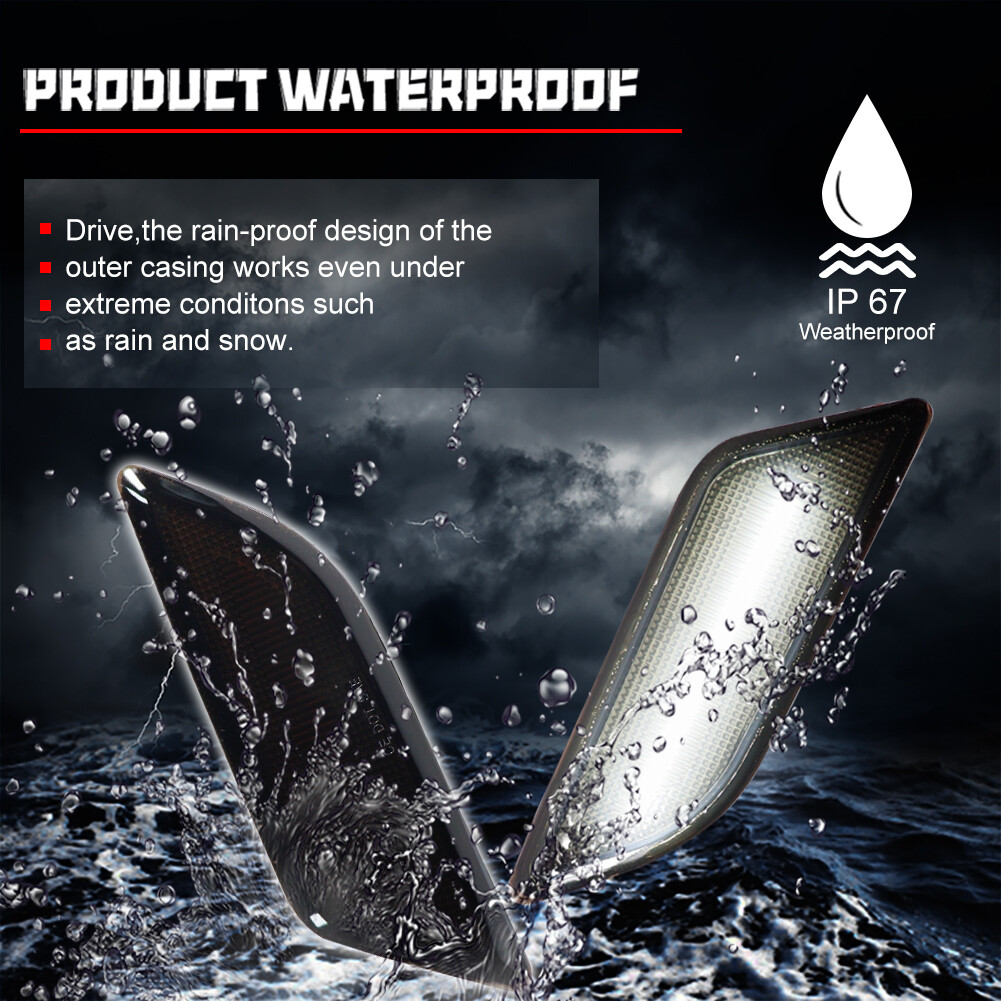 White LED Side Marker Lights Smoke Lens For 2012-14 Mercedes W204 C250 C300 C350