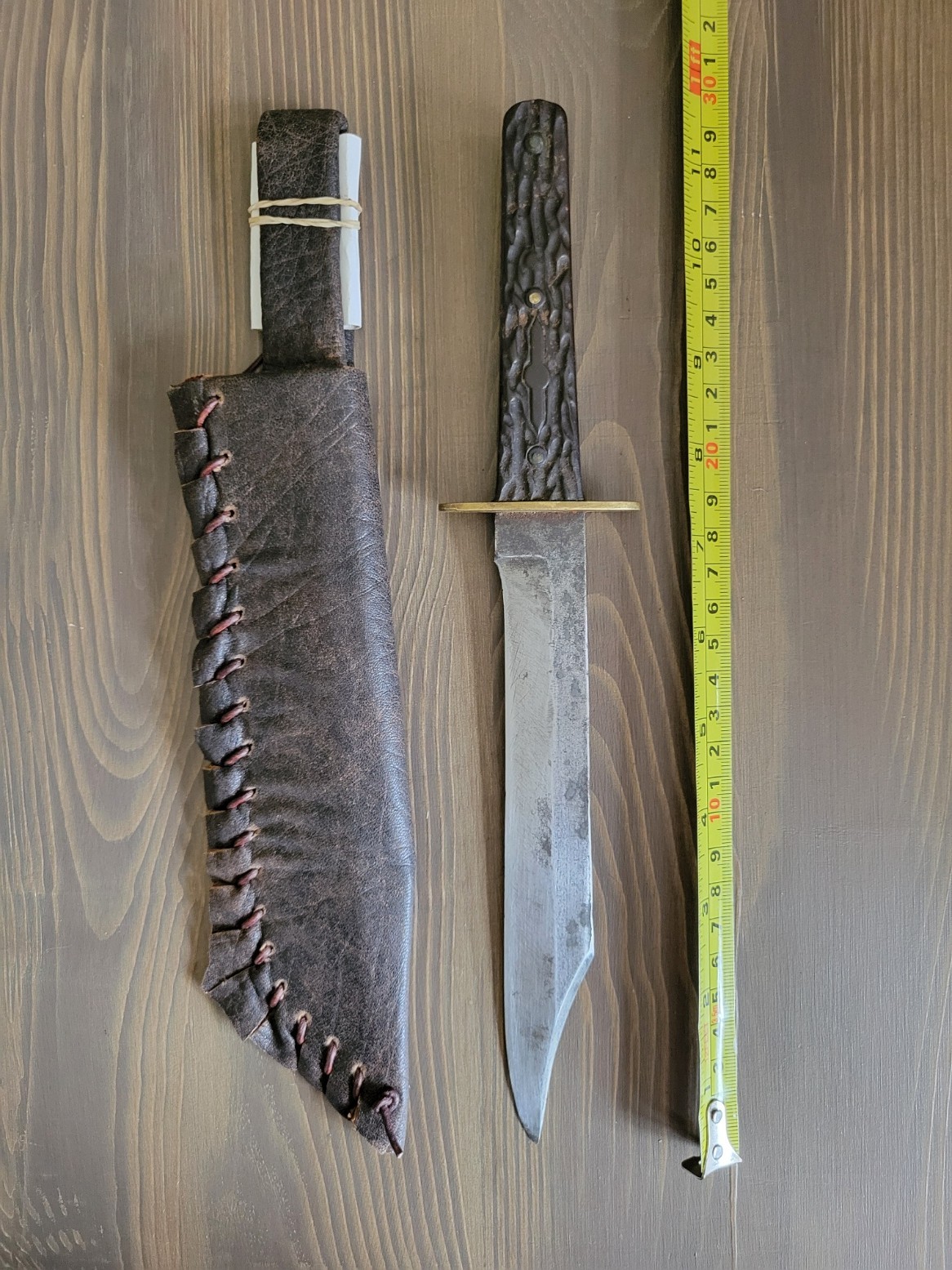 Bridgeport Gun Company Buffalo Handle Bowie Knife, Antique